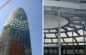Materiales compuestos GRP estructurales en Torre Agbar, Barcelona